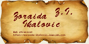 Zoraida Ikalović vizit kartica